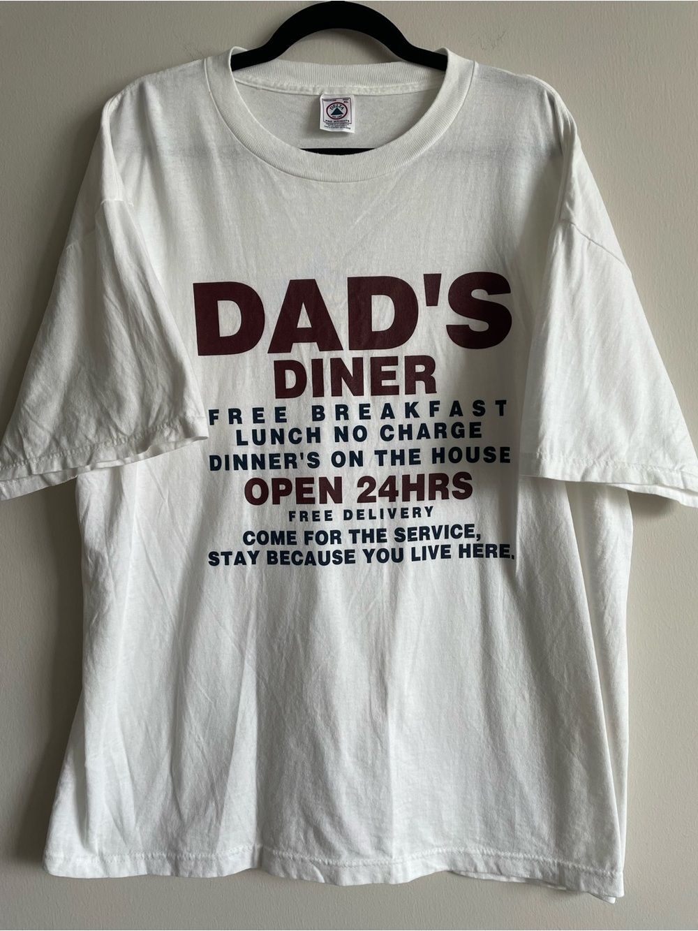 Vintage 90s Graphic T-Shirt Dad Joke Diner Kitsch XL